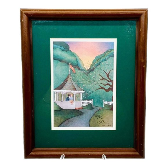 1992 Barbara Palmer Folk Art‎ Print Pencil Signed Framed Numbered 182/500 COA - Picture 1 of 10